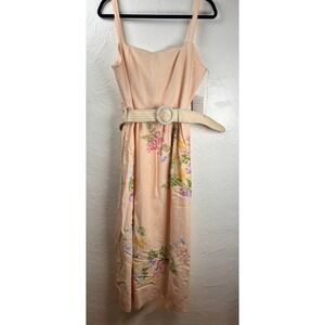 NWT Taylor Womens Sz 12 Yellow Floral Dress Pockets Cottagecore Easter Garden